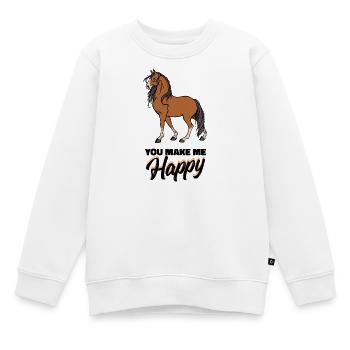 Pferdefan Islandpferde Pferde Galopp Statement - Kinder Premium Organic Sweatshirt - Weiß - Vorne - AI Model Kid Male (0cm)