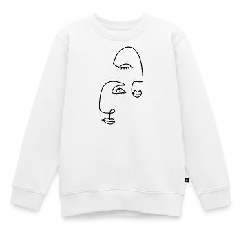 Strichzeichnungen abstrakt - Kinder Premium Organic Sweatshirt - Weiß - Vorne - AI Model Kid Male (0cm)