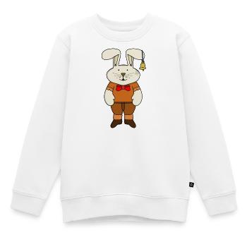 Kaninchen mit einer Glocke im Ohr - Kinder Premium Organic Sweatshirt - Weiß - Vorne - AI Model Kid Male (0cm)