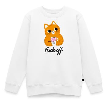 Genervte Katze - Kinder Premium Organic Sweatshirt - Weiß - Vorne - AI Model Kid Male (0cm)