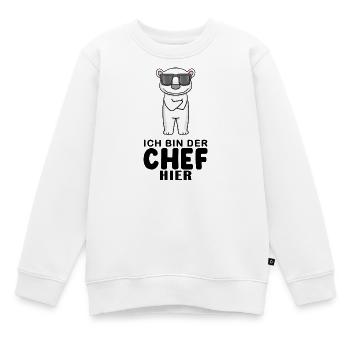 Chef Spruch mit Eisbär Motiv - Kinder Premium Organic Sweatshirt - Weiß - Vorne - AI Model Kid Male (0cm)