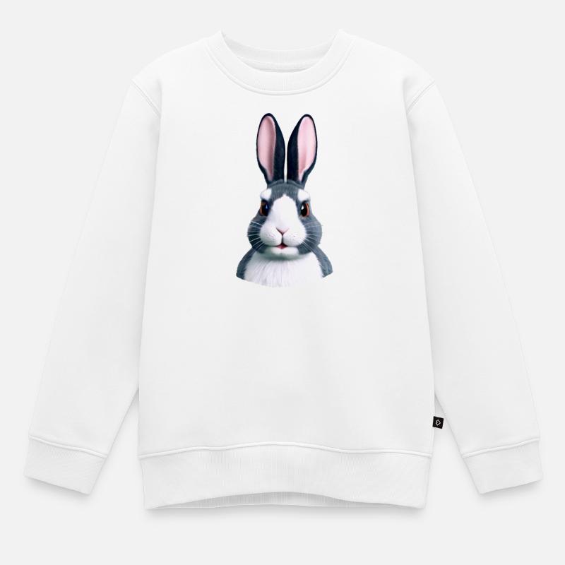 Lapin - Pas seulement à Pâques - Sweat Premium enfant bio - blanc