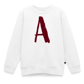 Künstlerisch geschriebenes A-Design - Kinder Premium Organic Sweatshirt - Weiß - Vorne - AI Model Kid Male (0cm)