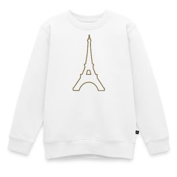 Eiffelturm Paris minimalistisches Wahrzeichen - Kinder Premium Organic Sweatshirt - Weiß - Vorne - AI Model Kid Male (0cm)