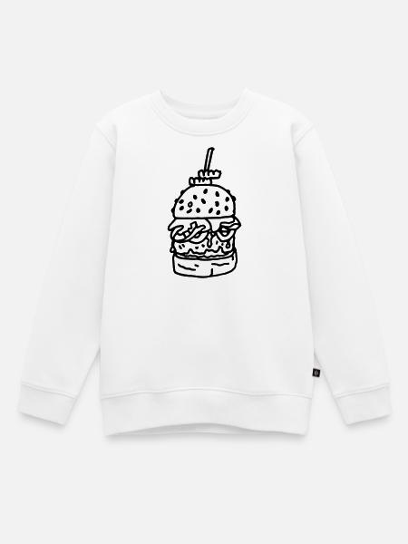 Hamburger_met_sla_tomaat_en_kaas - Kids Premium Organic Sweatshirt - white