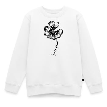 Trèfle porte-bonheur - Sweat Premium enfant bio - blanc - Devant - AI Model Kid Male (0cm)