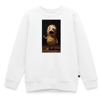 Spiky Peanut Maskottchen - Kinder Premium Organic Sweatshirt - Weiß - Vorne - AI Model Kid Male (0cm)