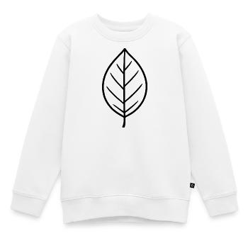 Conception minimaliste Leaf - Sweat Premium enfant bio - blanc - Devant - AI Model Kid Male (0cm)