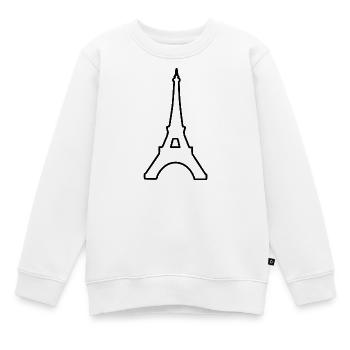 Eiffelturm Paris minimalistisches Wahrzeichen - Kinder Premium Organic Sweatshirt - Weiß - Vorne - AI Model Kid Male (0cm)