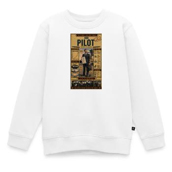 Der Pilot – ruhig bleiben, er hat eine Checkliste - Kinder Premium Organic Sweatshirt - Weiß - Vorne - AI Model Kid Male (0cm)