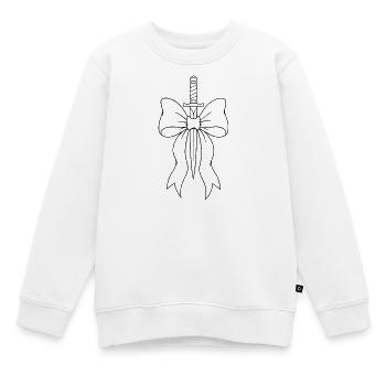 Dolch Schleife Line Art - Kinder Premium Organic Sweatshirt - Weiß - Vorne - AI Model Kid Male (0cm)