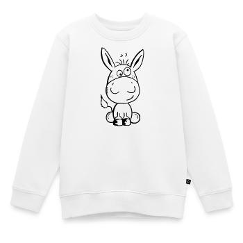 Eselchen Comic Tier - Tiere - Esel - Kinder Premium Organic Sweatshirt - Weiß - Vorne - AI Model Kid Male (0cm)