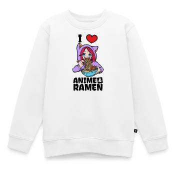 Ich Liebe Anime Ramen Herz Manga Japan Animation - Kinder Premium Organic Sweatshirt - Weiß - Vorne - AI Model Kid Male (0cm)