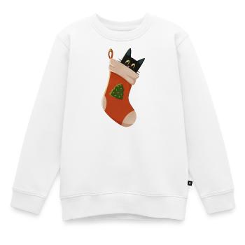 Katze in Stiefel - Kinder Premium Organic Sweatshirt - Weiß - Vorne - AI Model Kid Male (0cm)