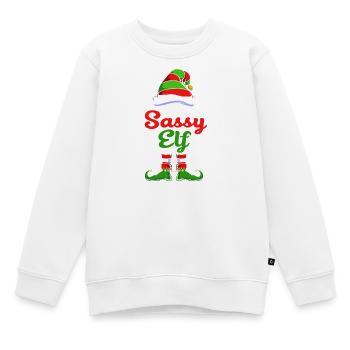 Elfe Elf Cadeau de Noël Douleur dans le cou - Sweat Premium enfant bio - blanc - Devant - AI Model Kid Male (0cm)