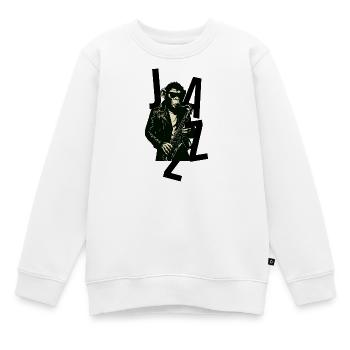 Saxophonaffe im Leder - Kinder Premium Organic Sweatshirt - Weiß - Vorne - AI Model Kid Male (0cm)