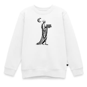 Skelett mit Schachbrett - Kinder Premium Organic Sweatshirt - Weiß - Vorne - AI Model Kid Male (0cm)
