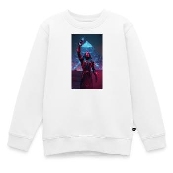 Pharaon en lumière néon - Sweat Premium enfant bio - blanc - Devant - AI Model Kid Male (0cm)