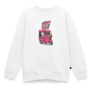 Vintage-Pink-Gelato-Truck - Kinder Premium Organic Sweatshirt - Weiß - Vorne - AI Model Kid Male (0cm)