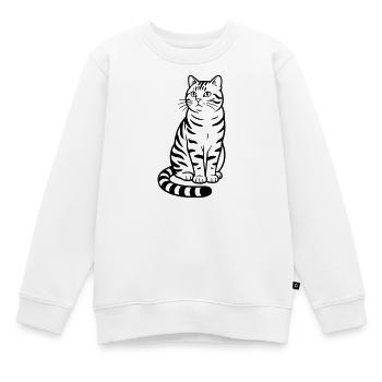 Chat du Bengale - Sweat Premium enfant bio - blanc - Devant - AI Model Kid Male (0cm)