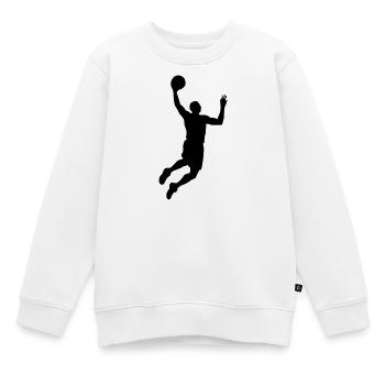 Basketball Silhouette - Kinder Premium Organic Sweatshirt - Weiß - Vorne - AI Model Kid Male (0cm)