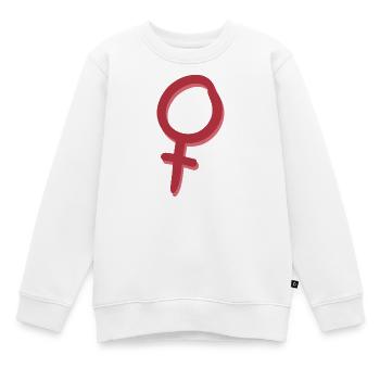 Rosa Venus-Symbol-Chart - Kinder Premium Organic Sweatshirt - Weiß - Vorne - AI Model Kid Male (0cm)