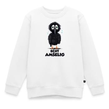 Echt Amselig Lustiger Vogel Spruch - Kinder Premium Organic Sweatshirt - Weiß - Vorne - AI Model Kid Male (0cm)