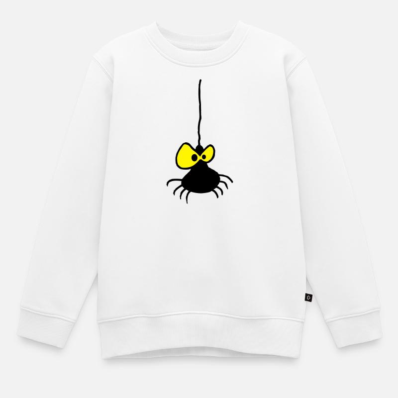 Grumpy Spider Zweifarbiges Design - Kinder Premium Organic Sweatshirt - Weiß