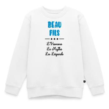 belle-fille / beau-fils / beau fils / belle fille - Sweat Premium enfant bio - blanc - Devant - AI Model Kid Male (0cm)