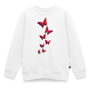 Fliegende Schmetterlinge - fliegende Schmetterlinge - Kinder Premium Organic Sweatshirt - Weiß - Vorne - AI Model Kid Male (0cm)