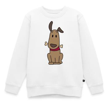 Hund mit Knochen - Kinder Premium Organic Sweatshirt - Weiß - Vorne - AI Model Kid Male (0cm)