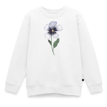 Pansy Violet - Sweat Premium enfant bio - blanc - Devant - AI Model Kid Male (0cm)