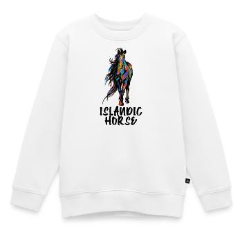 Chevaux islandais Déclaration Chevaux Fan de chevaux Islandais - Sweat Premium enfant bio - blanc - Devant - AI Model Kid Male (0cm)