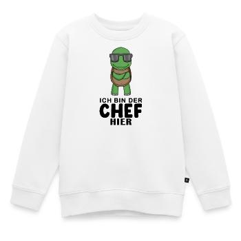 Chef Spruch mit Schildkröte Motiv - Kinder Premium Organic Sweatshirt - Weiß - Vorne - AI Model Kid Male (0cm)