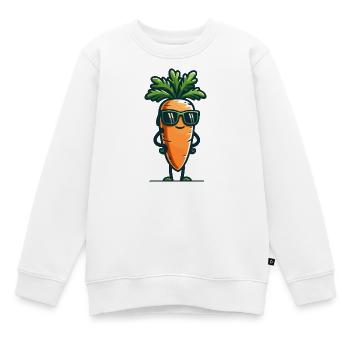 Carrot Couture: Das Trendsetter-Veggie - Kinder Premium Organic Sweatshirt - Weiß - Vorne - AI Model Kid Male (0cm)