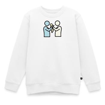 Stolze Eltern mit Baby | Modernes Piktogramm - Kinder Premium Organic Sweatshirt - Weiß - Vorne - AI Model Kid Male (0cm)