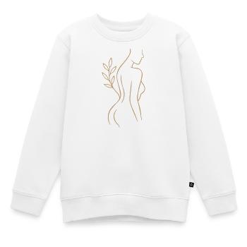 Minimalistische weibliche Strichkunst - Kinder Premium Organic Sweatshirt - Weiß - Vorne - AI Model Kid Male (0cm)