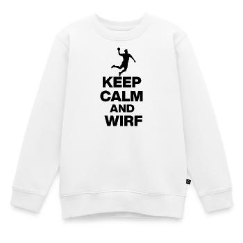 KEEP CALM AND WIRF! DEUTSCHLAND EUROPAMEISTER - Kinder Premium Organic Sweatshirt - Weiß - Vorne - AI Model Kid Male (0cm)