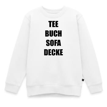 Tee Buch Sofa Decke - Kinder Premium Organic Sweatshirt - Weiß - Vorne - AI Model Kid Male (0cm)