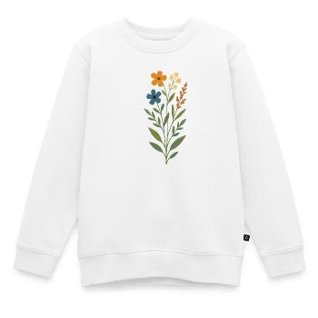 Wasserfarben Blumenstrauss - Kinder Premium Organic Sweatshirt - Weiß - Vorne - AI Model Kid Male (0cm)
