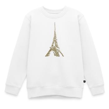Tour Eiffel Paris monument minimaliste - Sweat Premium enfant bio - blanc - Devant - AI Model Kid Male (0cm)