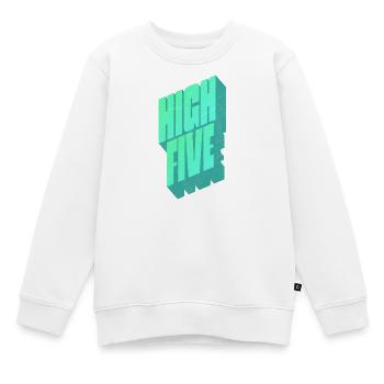 High Five - Kinder Premium Organic Sweatshirt - Weiß - Vorne - AI Model Kid Male (0cm)