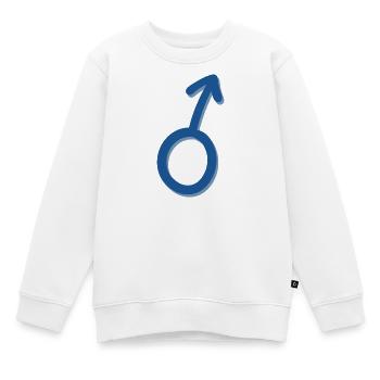 Minimalistisches Blaues Mars-Symbol - Kinder Premium Organic Sweatshirt - Weiß - Vorne - AI Model Kid Male (0cm)