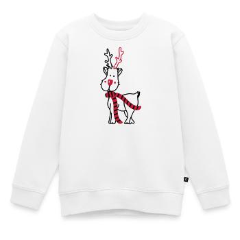 Rentier mit Schal - Kinder Premium Organic Sweatshirt - Weiß - Vorne - AI Model Kid Male (0cm)