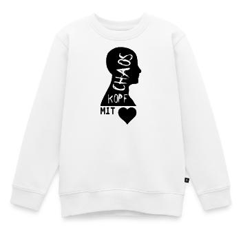 Chaoskopf mit Herz Geschenk - Kinder Premium Organic Sweatshirt - Weiß - Vorne - AI Model Kid Male (0cm)