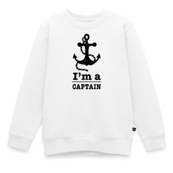 capitaine - Sweat Premium enfant bio - blanc - Devant - AI Model Kid Male (0cm)