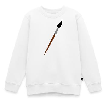 pinceau - Sweat Premium enfant bio - blanc - Devant - AI Model Kid Male (0cm)