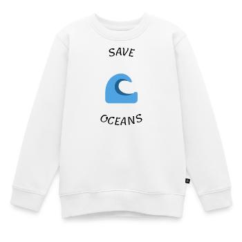 Ozean retten - Kinder Premium Organic Sweatshirt - Weiß - Vorne - AI Model Kid Male (0cm)
