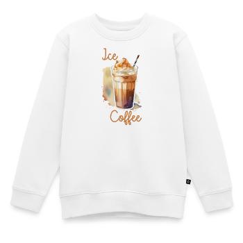 Café glacé - Sweat Premium enfant bio - blanc - Devant - AI Model Kid Male (0cm)