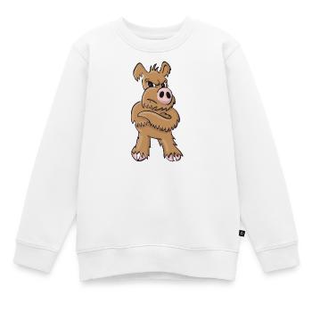 Schweinehund stehend - Kinder Premium Organic Sweatshirt - Weiß - Vorne - AI Model Kid Male (0cm)